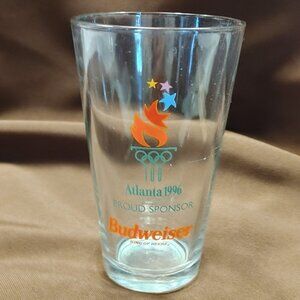 Vintage Atlanta 1996 Olympics Proud Sponsor Budweiser Beer Pint Glass